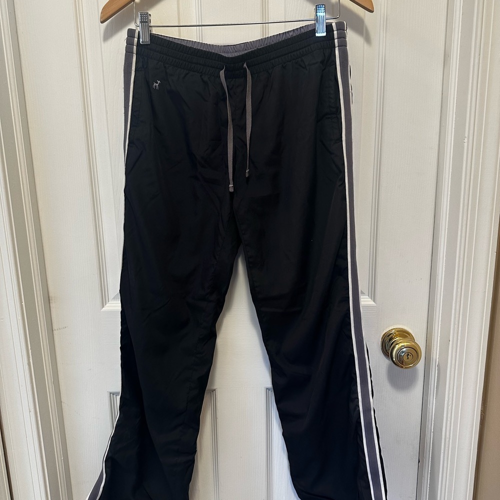 Old Navy Black Track Pants with White Stripes